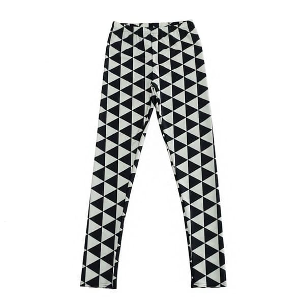 Svart Vit Triangel Leggings
