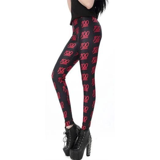 Svarta Leggings med 100 poäng Svart M