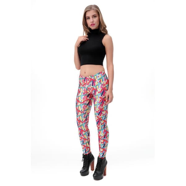 Färgglada Leggings med Pennor