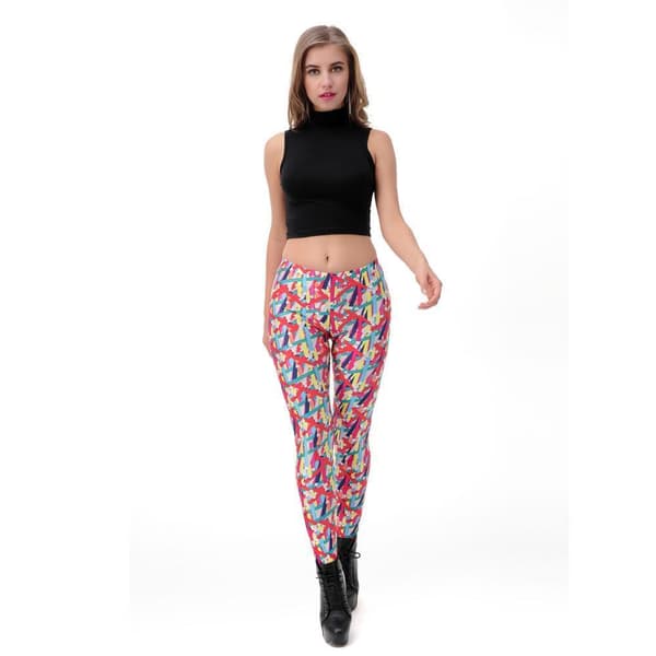 Färgglada Leggings med Pennor