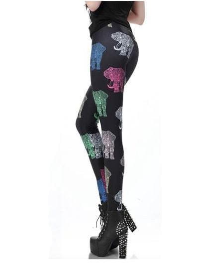 Tribal Elephant Leggings Svart S