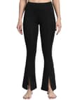 Miniatyrbild 3 av 4: Svarta Bootcut Leggings med Fickor och Split