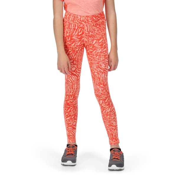 Regatta Barn/Kids Atkin II Leggings med djurtryck Neon Peach 5-6 Years