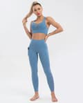Miniatyrbild 7 av 11: Leggings med Hög Midja och Fickor Grön Blågrå Svart