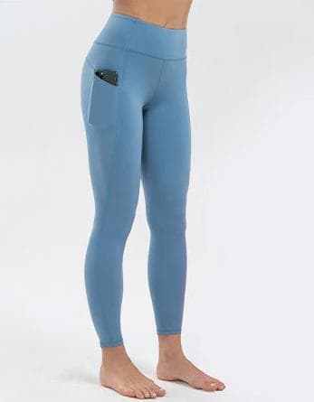Leggings med Hög Midja och Fickor Grön Blågrå Svart