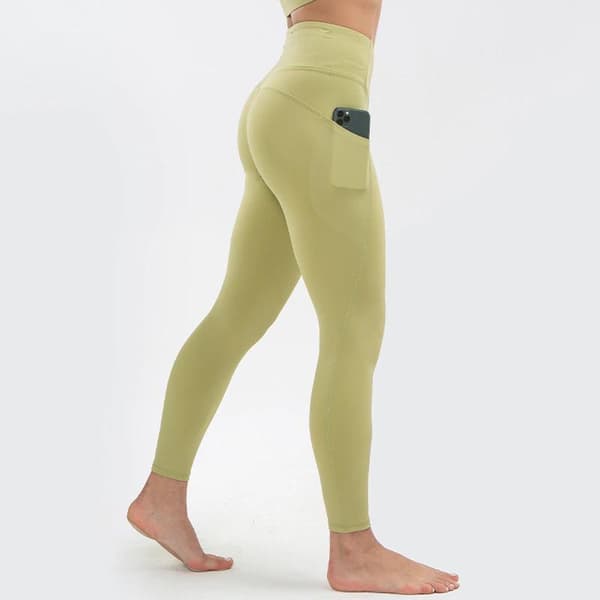 Leggings med Hög Midja och Fickor Grön Blågrå Svart