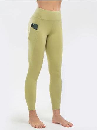 Leggings med Hög Midja och Fickor Grön Blågrå Svart