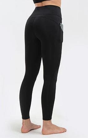 Leggings med Hög Midja och Fickor Grön Blågrå Svart