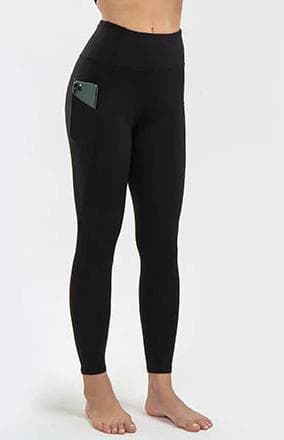 Leggings med Hög Midja och Fickor Grön Blågrå Svart