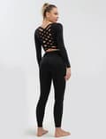 Miniatyrbild 9 av 11: Leggings med Hög Midja och Fickor Grön Blågrå Svart