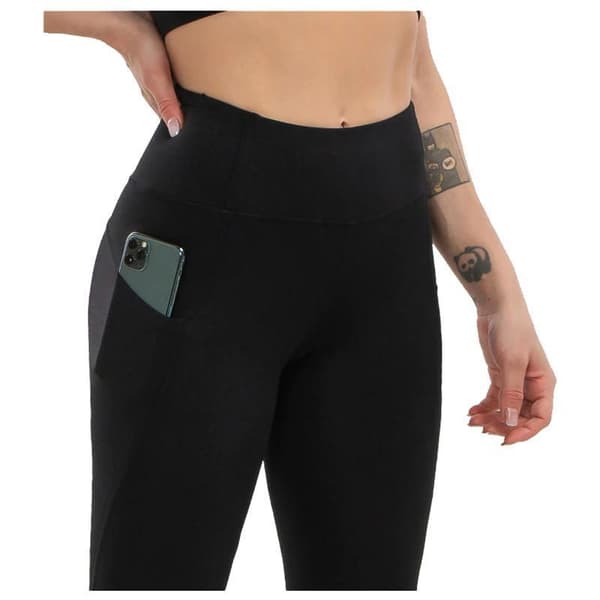 Leggings med Hög Midja och Fickor Grön Blågrå Svart