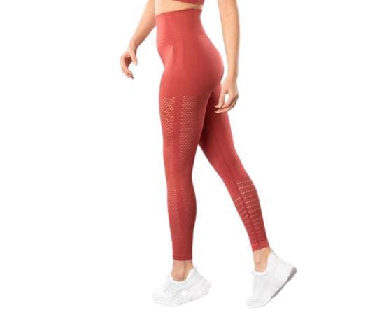 Röda Seamless Tights Leggings Mesh