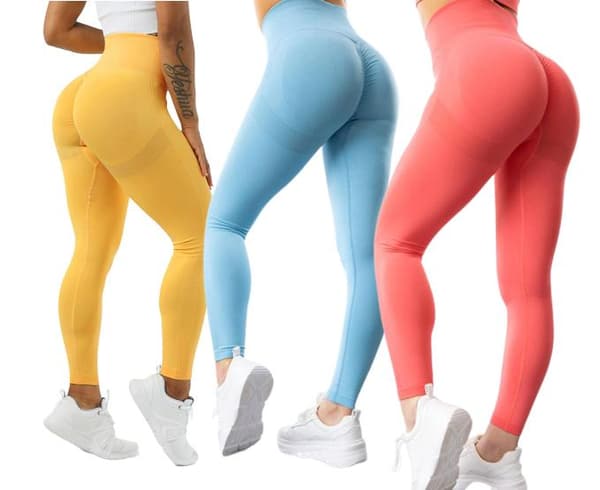 Gul Seamless Tights Leggings Gymshout Korall Large