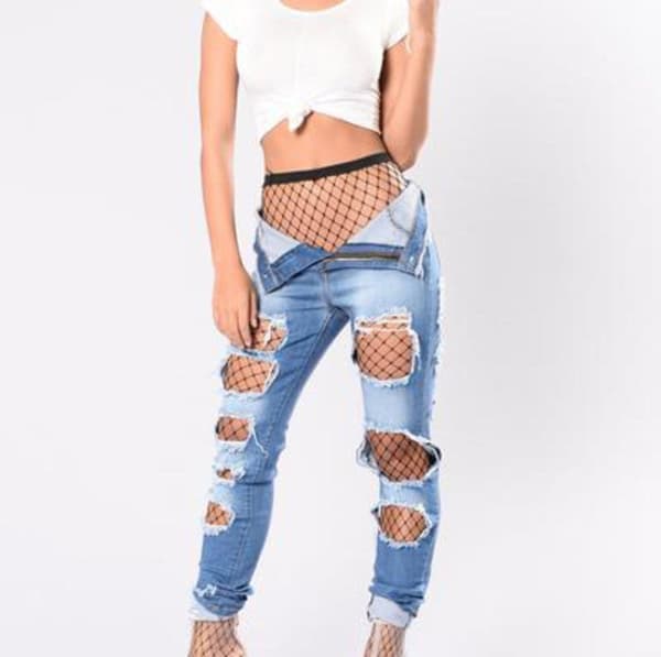 2-PACK! One-Size Fishnet Tights - Små maskor
