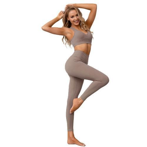 Sport-BH och Leggings 2-dels Set Espresso