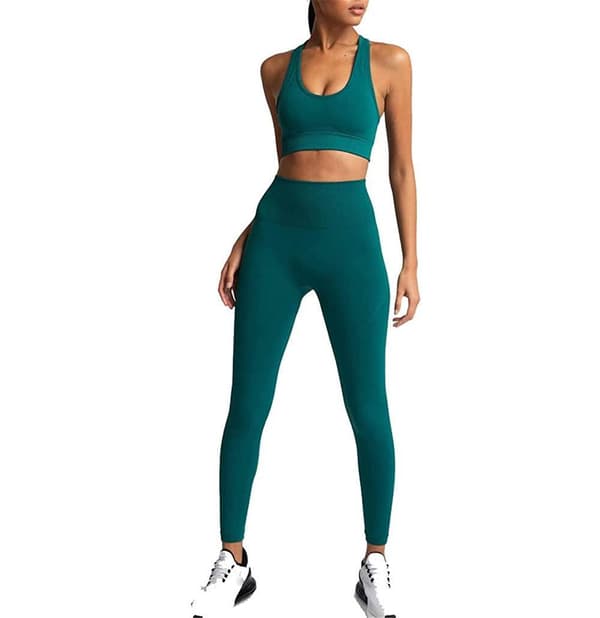 Mörkgröna Seamless Hög midja Tights  Leggings
