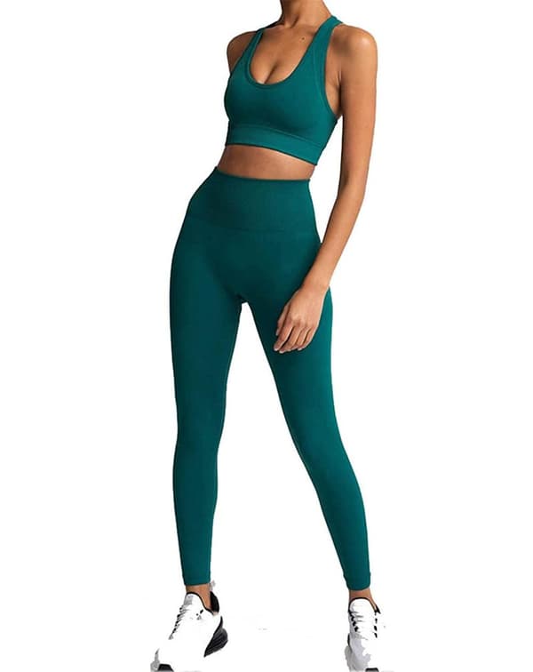 Mörkgröna Seamless Hög midja Tights  Leggings
