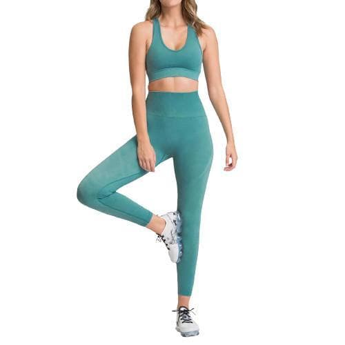 Mörkgröna Seamless Hög midja Tights  Leggings