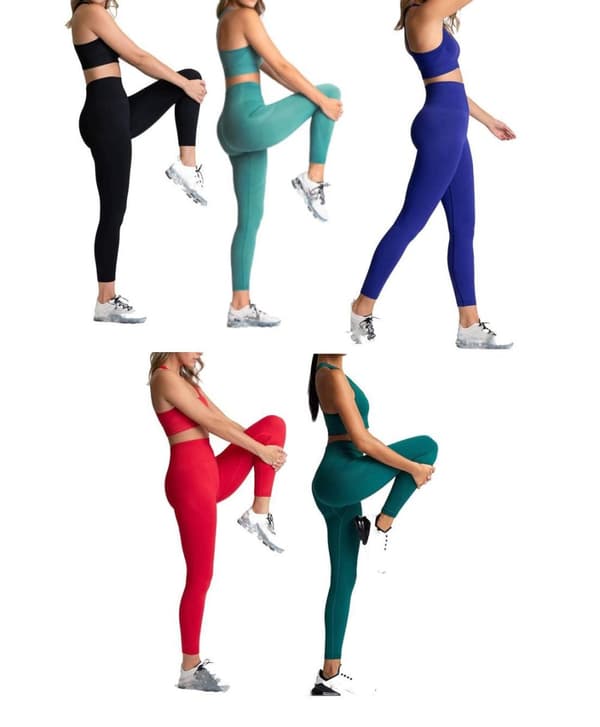 Mörkgröna Seamless Hög midja Tights  Leggings