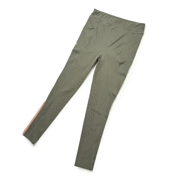 Aubrion Childrens/Kids Rhythm Horse Riding Tights Olive 15-16 Years