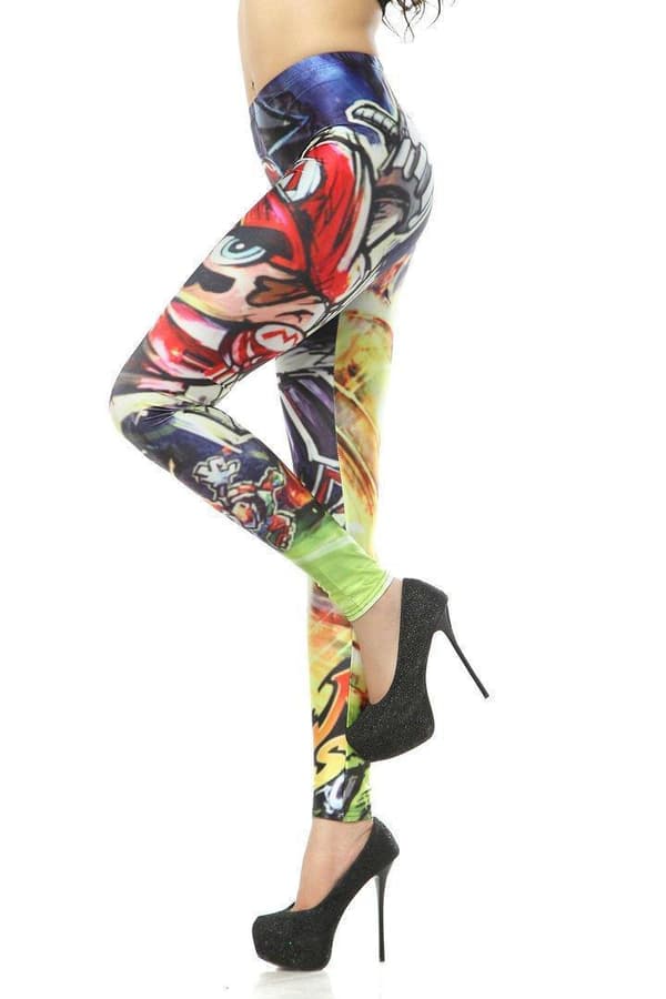 Leggings med tecknat tryck