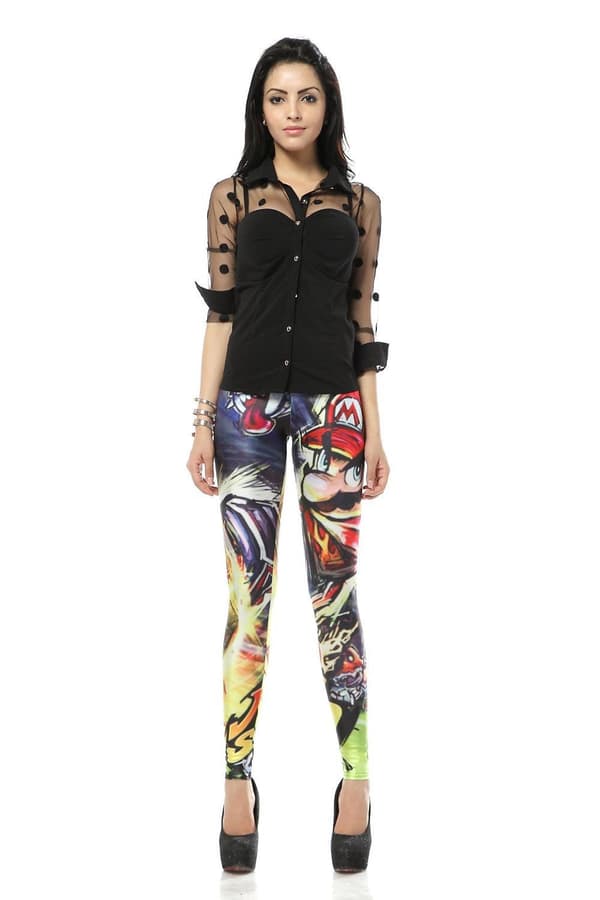 Leggings med tecknat tryck