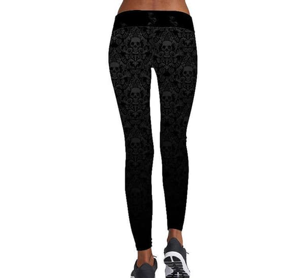 Svarta Leggings med Dödskallar