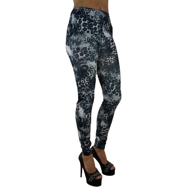 Mörka Legging med Leopard Mönster