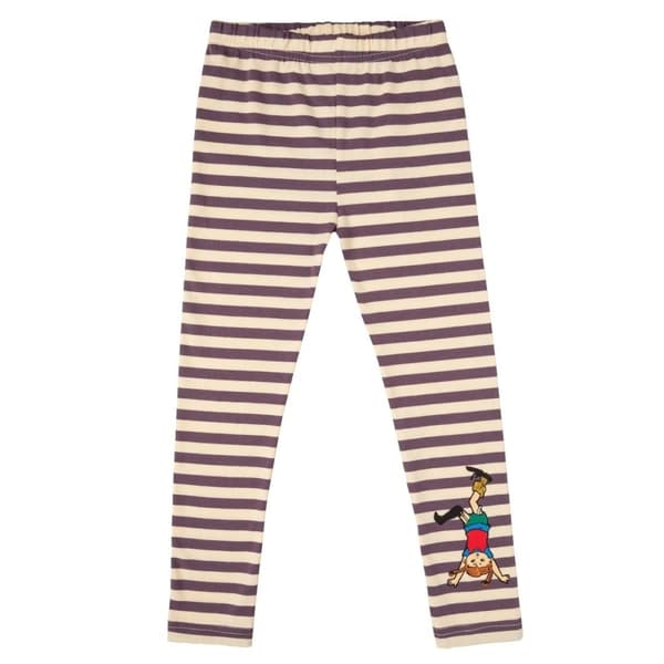 Pippi Langstrømpe - stribede leggings violet