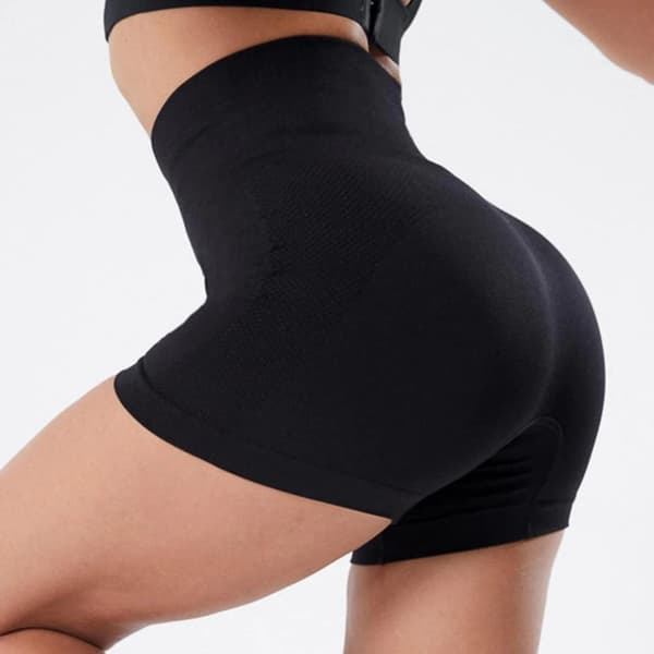 Svarta Fitness shorts med hög midja