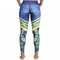 Miniatyrbild 3 av 4: Blå Yoga Leggings med Löv och Blommor Small