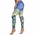 Miniatyrbild 2 av 4: Blå Yoga Leggings med Löv och Blommor Small