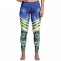 Miniatyrbild 1 av 4: Blå Yoga Leggings med Löv och Blommor Small