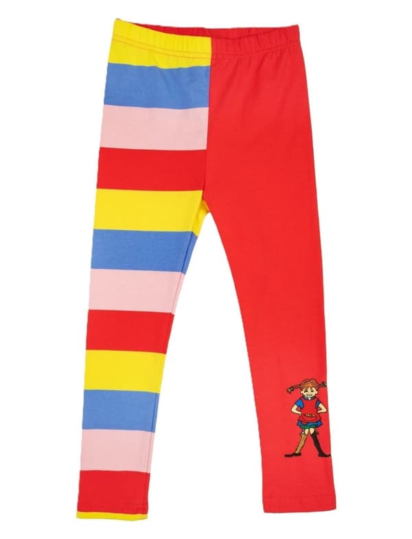 Pippi Langstrømpe leggings Stripe Rød 104