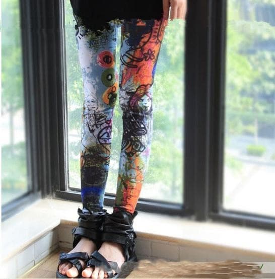 Tattoo Mönstrade Leggings Mjuka Stretch
