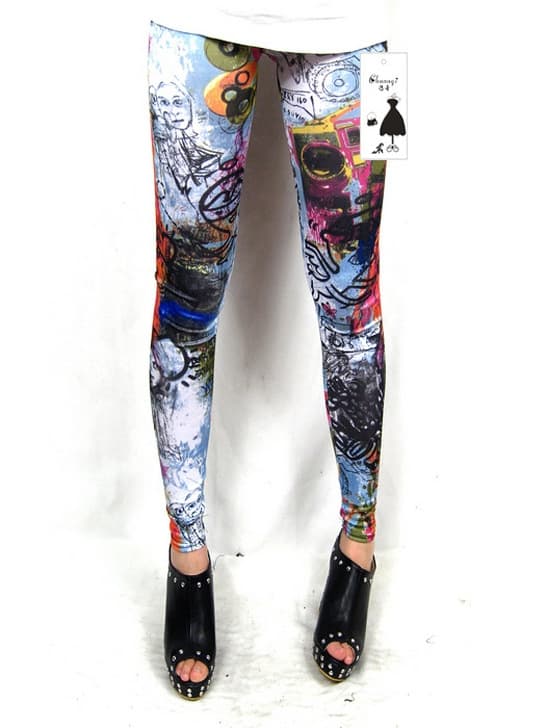 Tattoo Mönstrade Leggings Mjuka Stretch