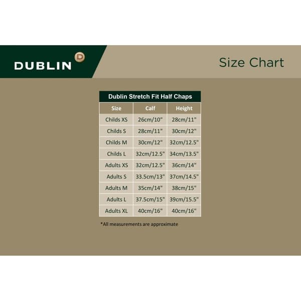 Dublin Childrens/Kids Stretch Fit Half Chaps