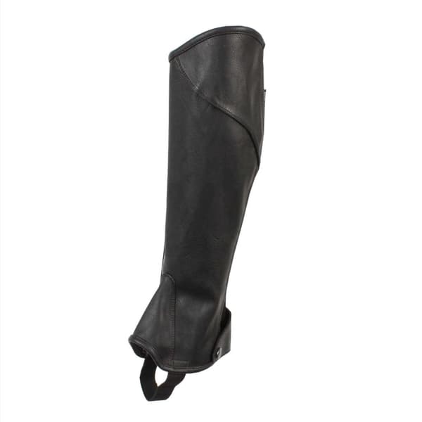 Dublin Unisex Adults Fit Half Chaps Black/Patent Piping Adults Small