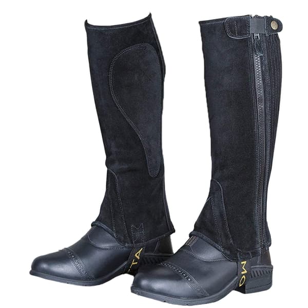Moretta Childrens/Kids Suede Half Chaps Black L