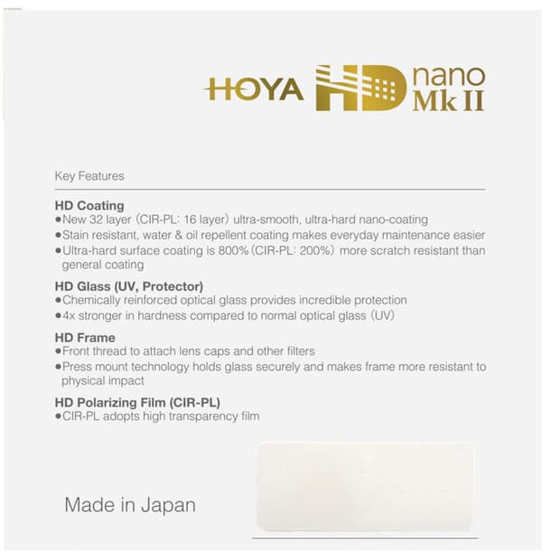 Hoya filter UV HD Nano Mk II 49mm