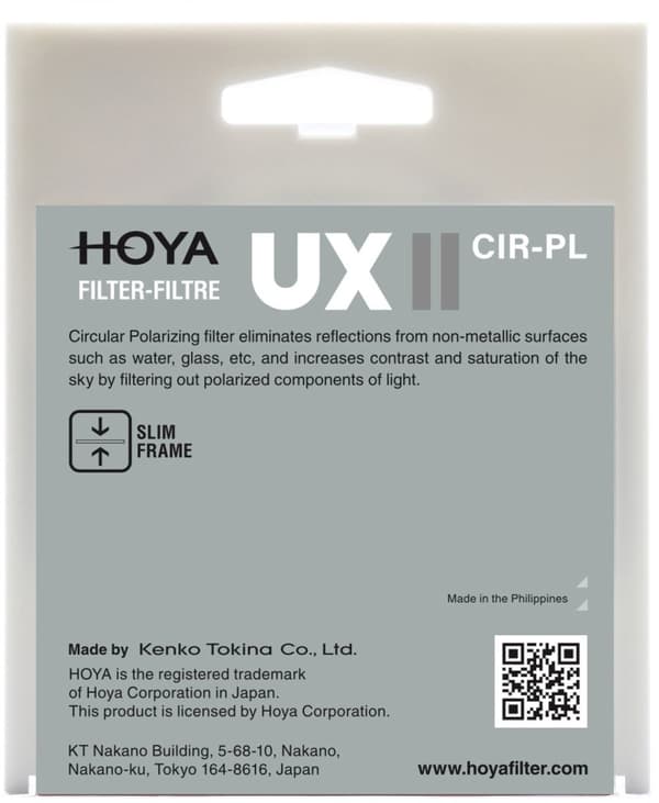 Hoya filter circular polarizer UX II 58mm