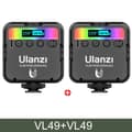Miniatyrbild 2 av 2: RGB LED Videolampa, justerbar 2500K-9000K, hög CRI 95+, 2000mAh batteri,VL49 kit
