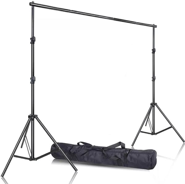 Fotostudio Baggrundsstøttesystem, Justerbar Højde 72cm-260cm, Udvidelig Bredde 2m-3m, Letvægts og Bærbar