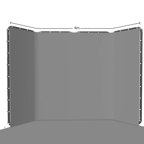 Chroma Key Bakgrund, 240x400cm Storlek, Stryktåligt Tyg,Golv Grå kit