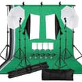 Miniatyrbild 1 av 2: Fotografibelysningskit, 2,6m x 3m bakgrundsram, 20W LED-lampor,Fotostudio Kit 53