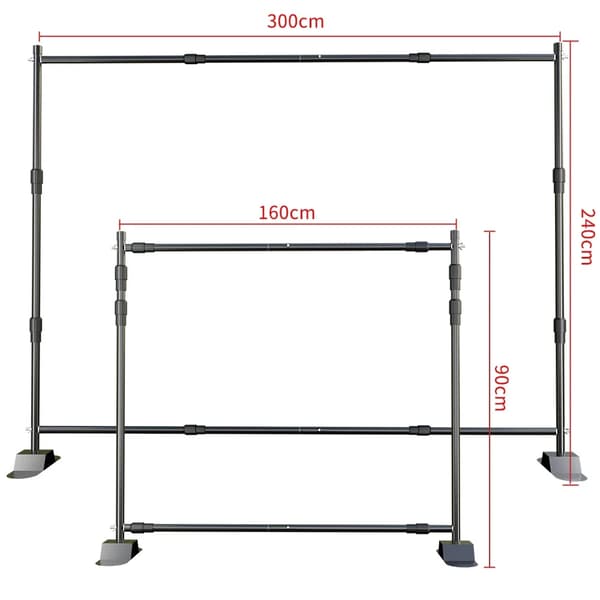 Baggrundsstativ, Justerbar Størrelse, Robust og Holdbar,2.4x3.0M-a