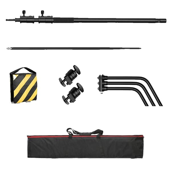 Fotografi C Stativ, Justerbar Højde 260 cm, 107 cm Boom Arm,2.6m Sort taske