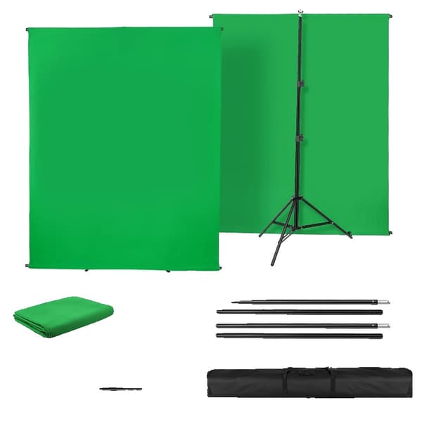 Grøn Skærm Fotografi Baggrunds Sæt, 150 x 200 cm, Justerbar Stativ,grøn sæt
