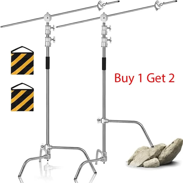 Fotografi C Stativ, Justerbar Höjd 260 cm, 107 cm Utdragsarm,få 1 ge 2