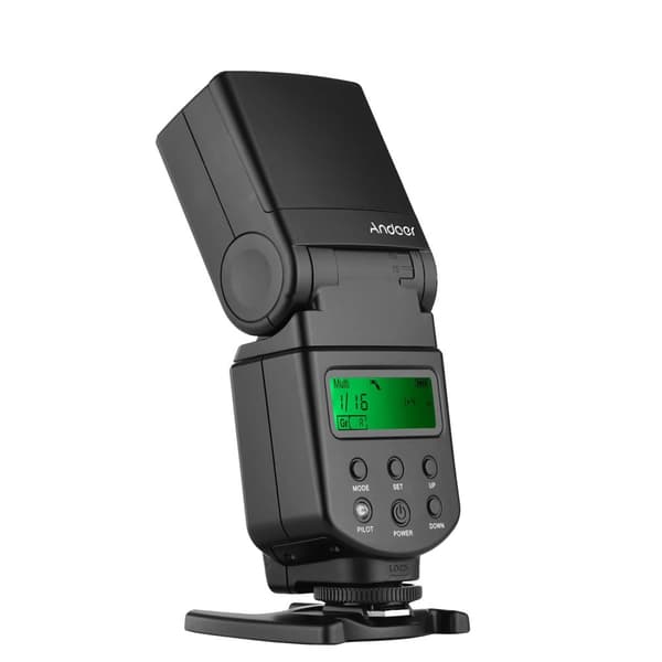 Kamera Blitz Speedlite, GN40 Justerbar LED Fyldelys, Medfølger Beslag